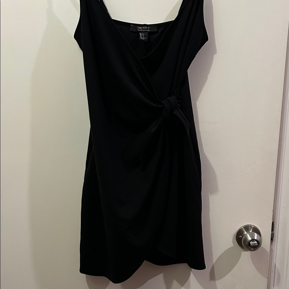 Forever 21 Black Mini Wrap Dress